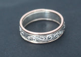 LR200 - 9ct ROSE gold and sterling Silver filigree ring