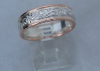 LR200 - 9ct ROSE gold and sterling Silver filigree ring