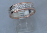 LR200 - 9ct ROSE gold and sterling Silver filigree ring