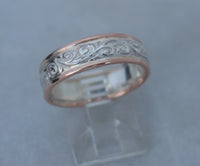 LR200 - 9ct ROSE gold and sterling Silver filigree ring