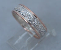 LR200 - 9ct ROSE gold and sterling Silver filigree ring