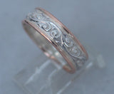 LR200 - 9ct ROSE gold and sterling Silver filigree ring