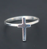 LR206 - Solid Sterling silver Cross Stacking Silver Ring