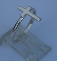 LR206 - Solid Sterling silver Cross Stacking Silver Ring