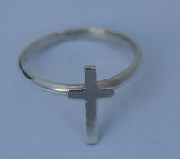 LR206 - Solid Sterling silver Cross Stacking Silver Ring