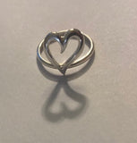 LR210 - Solid Sterling silver Heart Stacking Silver Ring