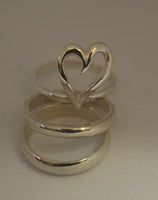 LR210 - Solid Sterling silver Heart Stacking Silver Ring