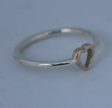 LR226tt - Solid 9ct yellow gold and Sterling silver Heart Stacking Ring