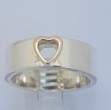 LR228 - Solid 9ct yellow gold and Sterling silver Heart Stacking Ring