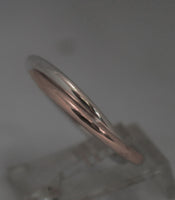 LR247 - Solid Rose gold and Stg silver 2 band interlocked Duo Stacking Ring