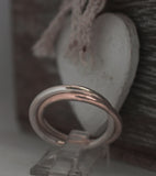 LR247 - Solid Rose gold and Stg silver 2 band interlocked Duo Stacking Ring