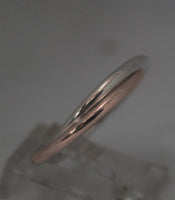 LR247 - Solid Rose gold and Stg silver 2 band interlocked Duo Stacking Ring