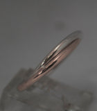 LR247 - Solid Rose gold and Stg silver 2 band interlocked Duo Stacking Ring