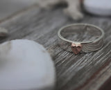 LR248 - Solid 9ct Rose gold and Sterling silver Heart Stacking Ring