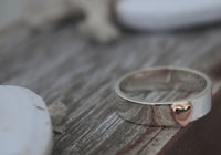 LR248 - Solid 9ct Rose gold and Sterling silver Heart Stacking Ring