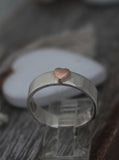 LR248 - Solid 9ct Rose gold and Sterling silver Heart Stacking Ring