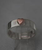 LR248 - Solid 9ct Rose gold and Sterling silver Heart Stacking Ring