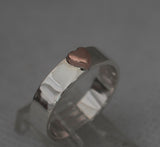 LR248 - Solid 9ct Rose gold and Sterling silver Heart Stacking Ring