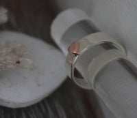 LR248 - Solid 9ct Rose gold and Sterling silver Heart Stacking Ring