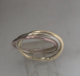 LR249 - 9ct Rose gold Yellow Gold and sterling Silver hand crafted 3 tone Russian  ring