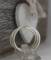 LR249 - Solid Sterling silver "3 band" Russian Stacking Ring