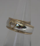 LR257 - Domed half round Solid 9ct yellow gold and Sterling silver Stacking Heart Ring