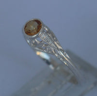 LR300 Natural Citrine bezel set in a Sterling Silver filagree ring