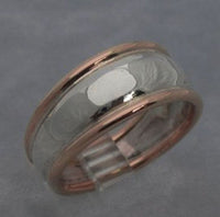 LR384 - 9ct Rose Gold and stg. Silver High Polished tapered dome ring