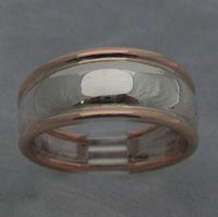 LR384 - 9ct Rose Gold and stg. Silver High Polished tapered dome ring