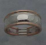 LR384 - 9ct Rose Gold and stg. Silver High Polished tapered dome ring