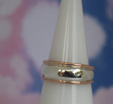 LR384 - 9ct Rose Gold and stg. Silver High Polished tapered dome ring