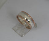 LR384 - 9ct Rose Gold and stg. Silver High Polished tapered dome ring