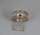 LR384 - 9ct Rose Gold and stg. Silver High Polished tapered dome ring