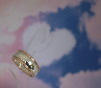 LR384 - 9ct Rose Gold and stg. Silver High Polished tapered dome ring