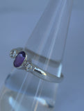 LR443 Amethyst and CZ Ring Handcrafted in Sterling 925 Silver