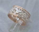 LR456 - 9ct rose gold and sterling Silver filigree ring