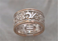 LR456 - 9ct rose gold and sterling Silver filigree ring