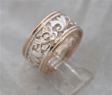 LR456 - 9ct rose gold and sterling Silver filigree ring