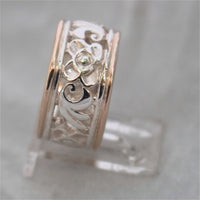 LR456 - 9ct rose gold and sterling Silver filigree ring