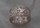 LR456 - 9ct rose gold and sterling Silver filigree ring