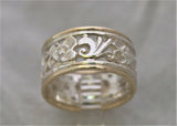 LR456 - 9ct yellow gold and sterling Silver filigree ring