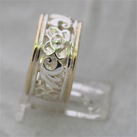 LR456 - 9ct yellow gold and sterling Silver filigree ring