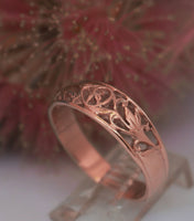 LR483 - hand crafted 9ct Rose gold filigree ring