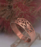 LR483 - hand crafted 9ct Rose gold filigree ring