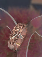 LR483 - hand crafted 9ct Rose gold filigree ring