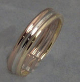 LR514 - 9ct Rose gold Yellow Gold and sterling Silver hand crafted 3 tone ring