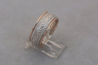 LR516 - 9ct ROSE gold and sterling Silver filigree ring