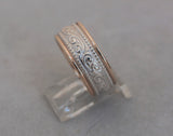 LR516 - 9ct ROSE gold and sterling Silver filigree ring