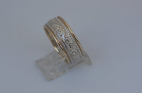 LR516 - 9ct yellow gold and sterling Silver filigree ring