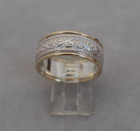 LR516 - 9ct yellow gold and sterling Silver filigree ring